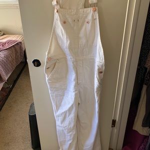 White free people overalls